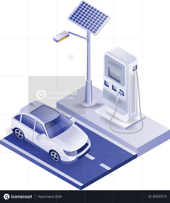 Electric car charger  Illustration