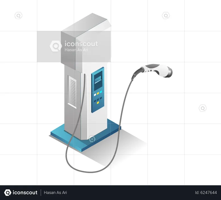 Electric car charging machine  Illustration