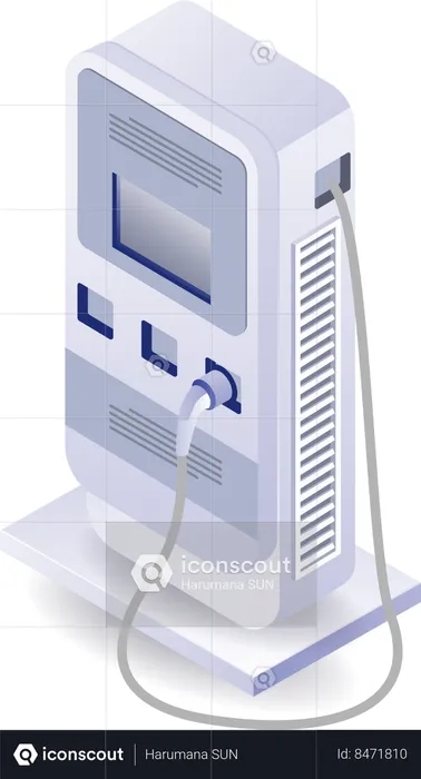 Electric car charging machine  Illustration