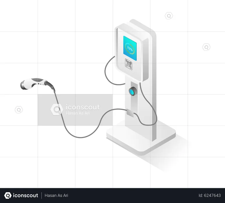 Electric car charging station  Illustration