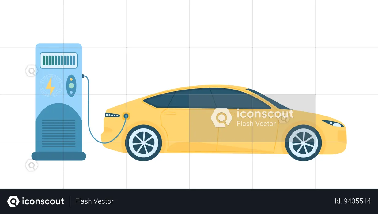 Electric car charging station  Illustration