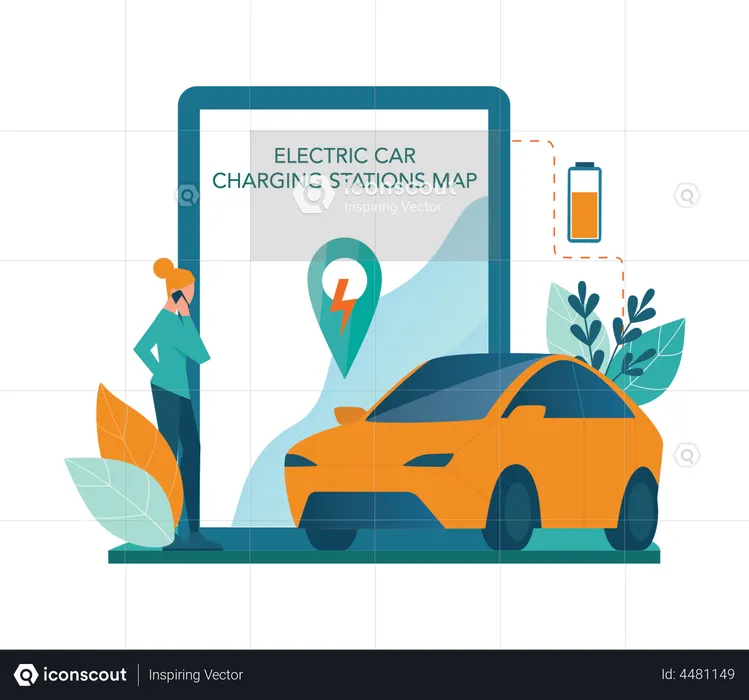 Electric Charging App  Illustration