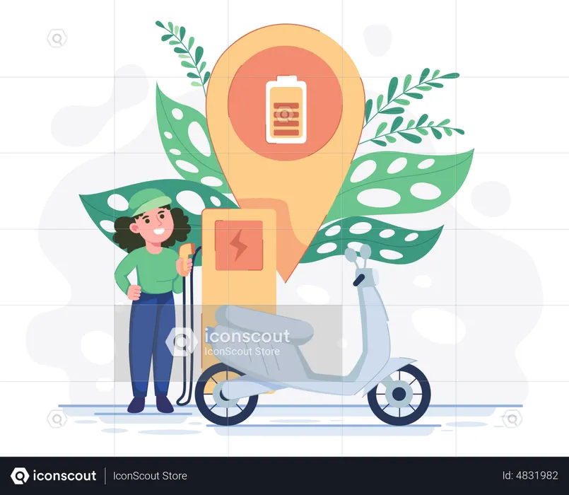 Electric charging station location  Illustration