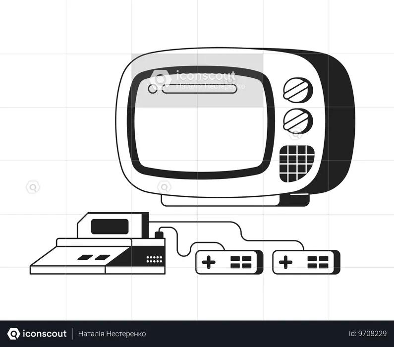 Electric devices for video gaming  Illustration