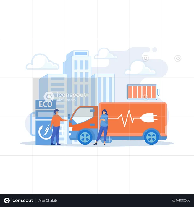 Electric truck  Illustration
