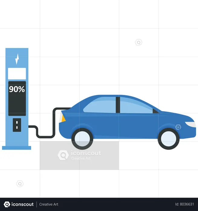 Electric Vehicle Charging  Illustration