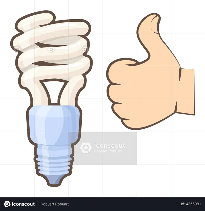 Electrical appliances for lighting and saving electricity  Illustration