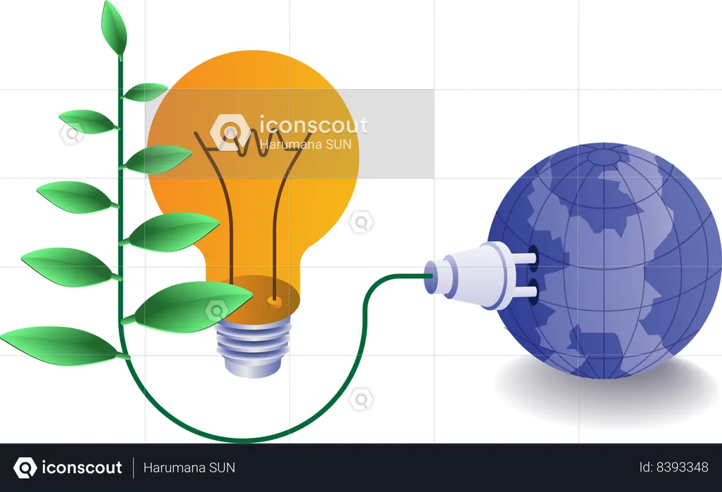 Electrical energy from nature  Illustration