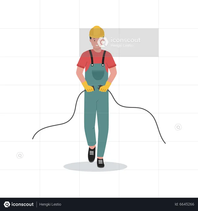 Electrician joining wire joints  Illustration
