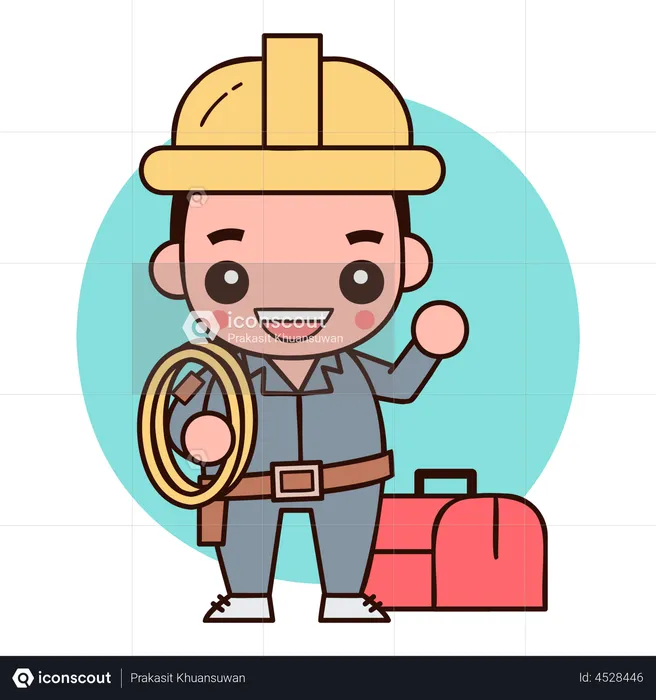 Electrician worker  Illustration