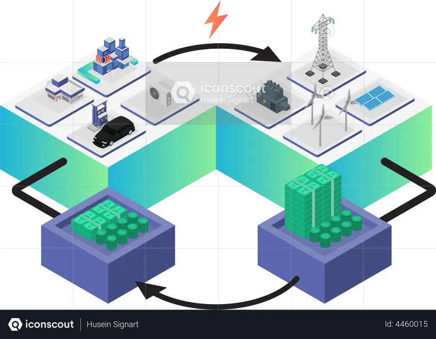 Electricity Business Cycle  Illustration
