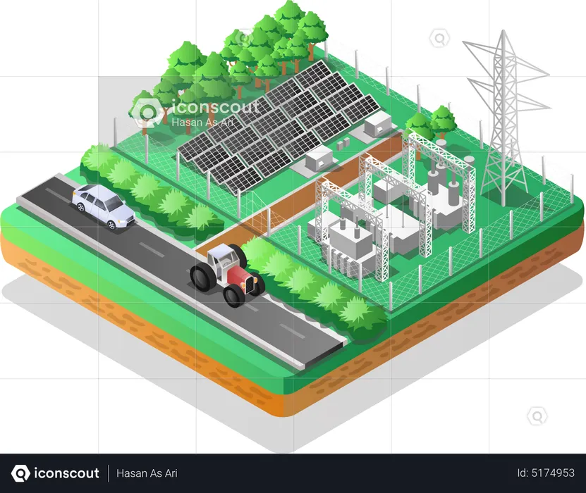 Electricity Grid  Illustration
