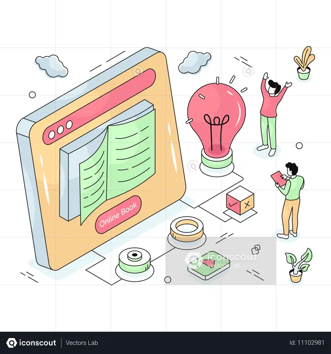 Electronic Book  Illustration