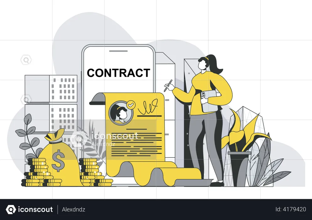 Electronic contract  Illustration