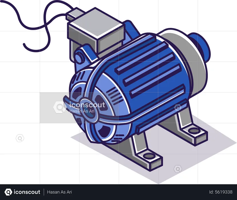Electronic electric water pump dynamo  Illustration