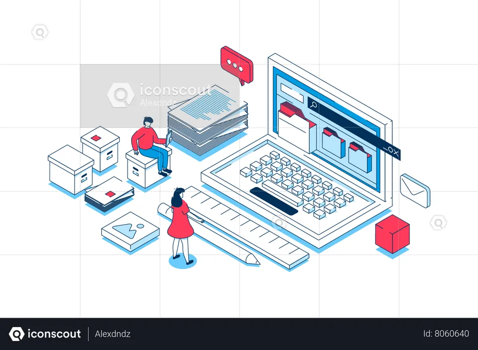 Electronic organization files  Illustration