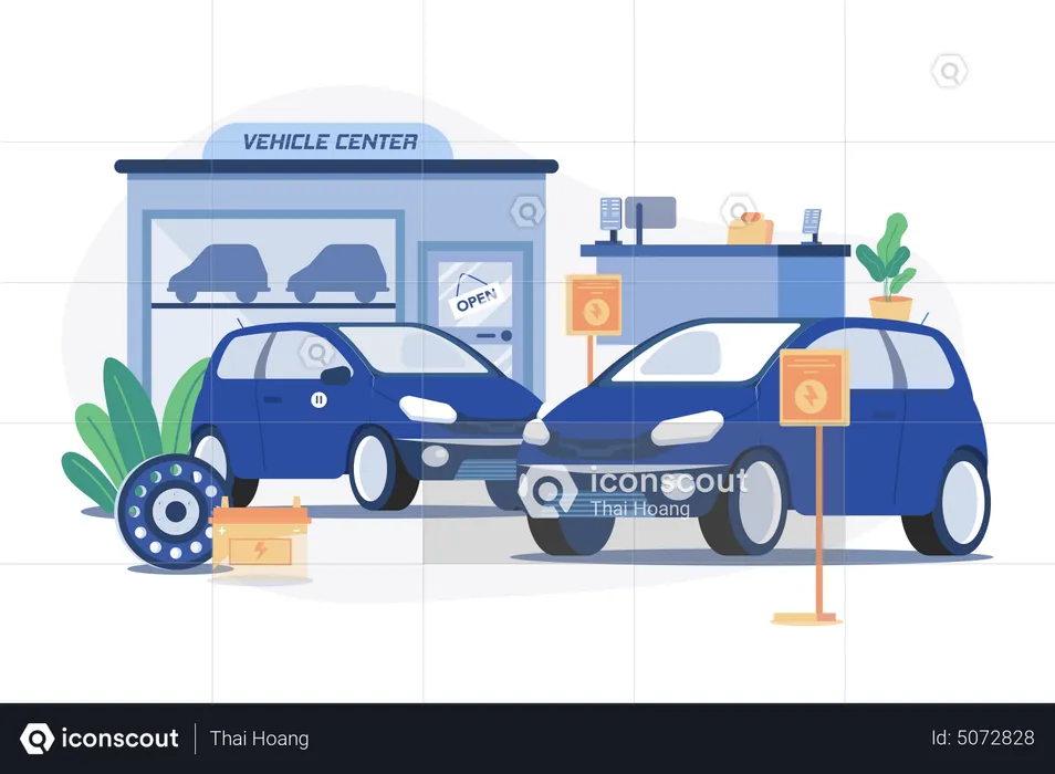 Electronic Vehicle Center  Illustration