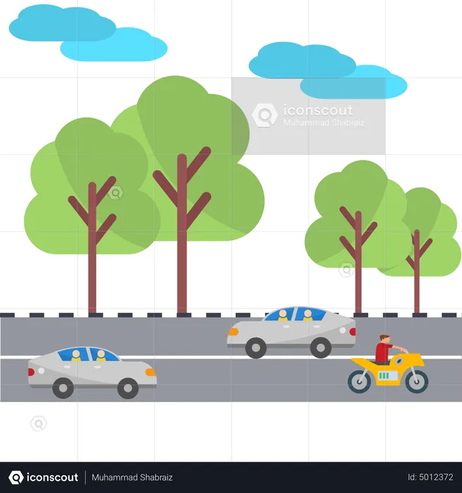 Electronic Vehicle Traffic  Illustration
