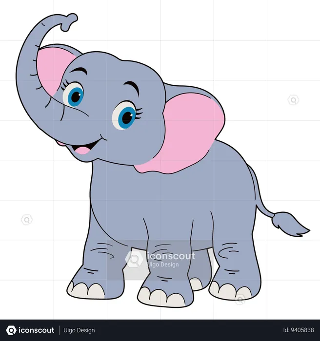 Elefante fofo  Ilustração