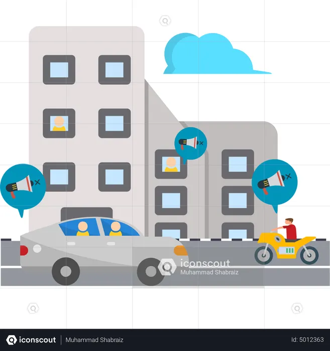 Elektrofahrzeug in der Stadt  Illustration