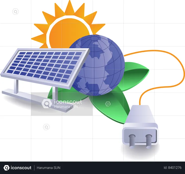 Eletrodomésticos usam energia solar  Ilustração