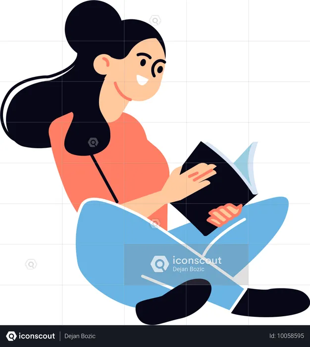 Étudiant apprenant du livre  Illustration