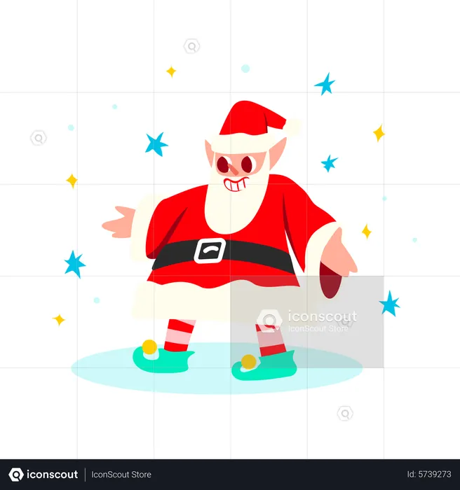 Elf in santa costme  Illustration