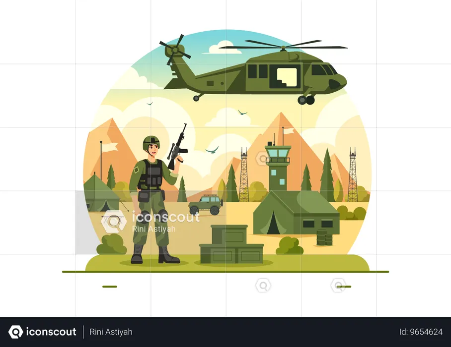 Elicottero militare  Illustration