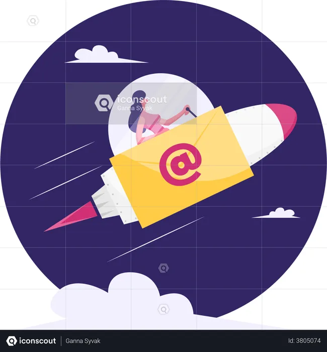 Email advertising of startup  Illustration