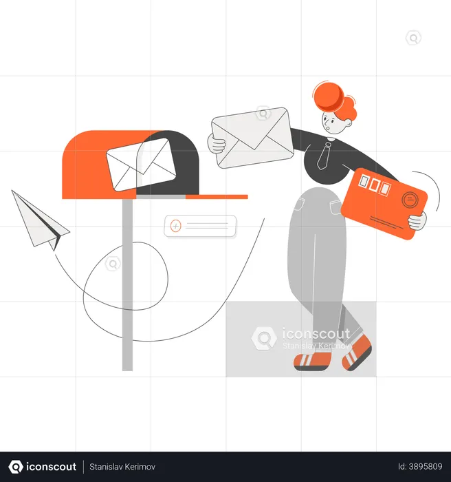 Email advertising to customers  Illustration