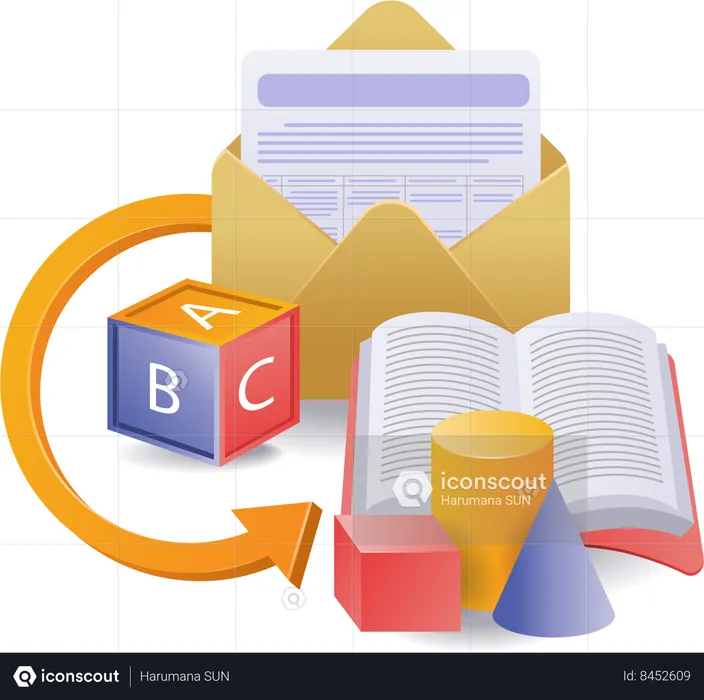 Email creative book education  Illustration
