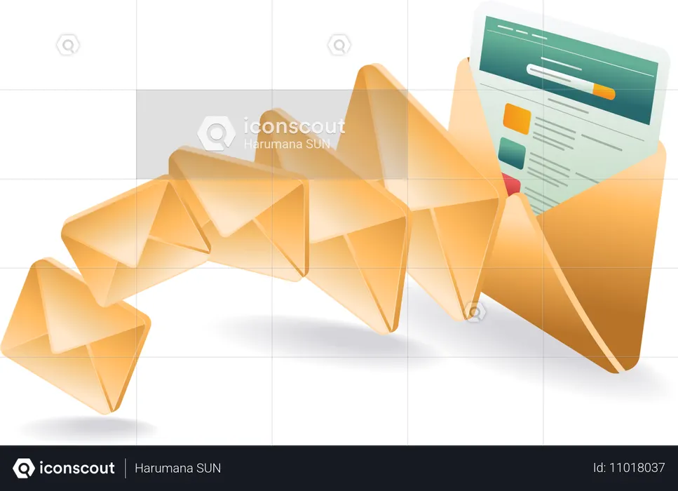 Email data transaction technology  Illustration