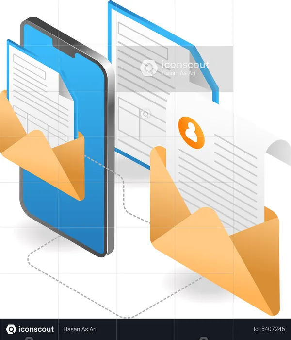 Email data transfer  Illustration