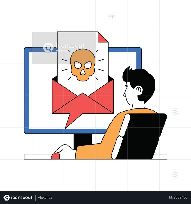 E-mail com malware  Ilustração