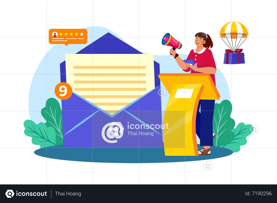 Email marketer develop and execute email campaign  Illustration