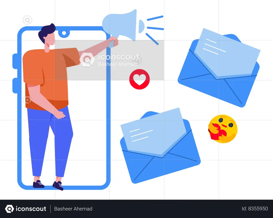 Marketing de email  Ilustração