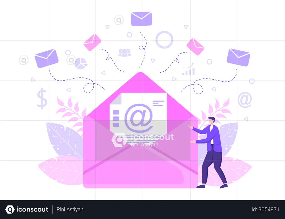Marketing de email  Ilustração