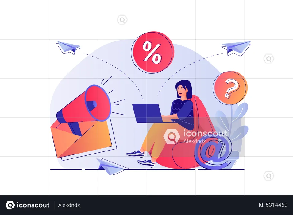 Marketing de email  Ilustração