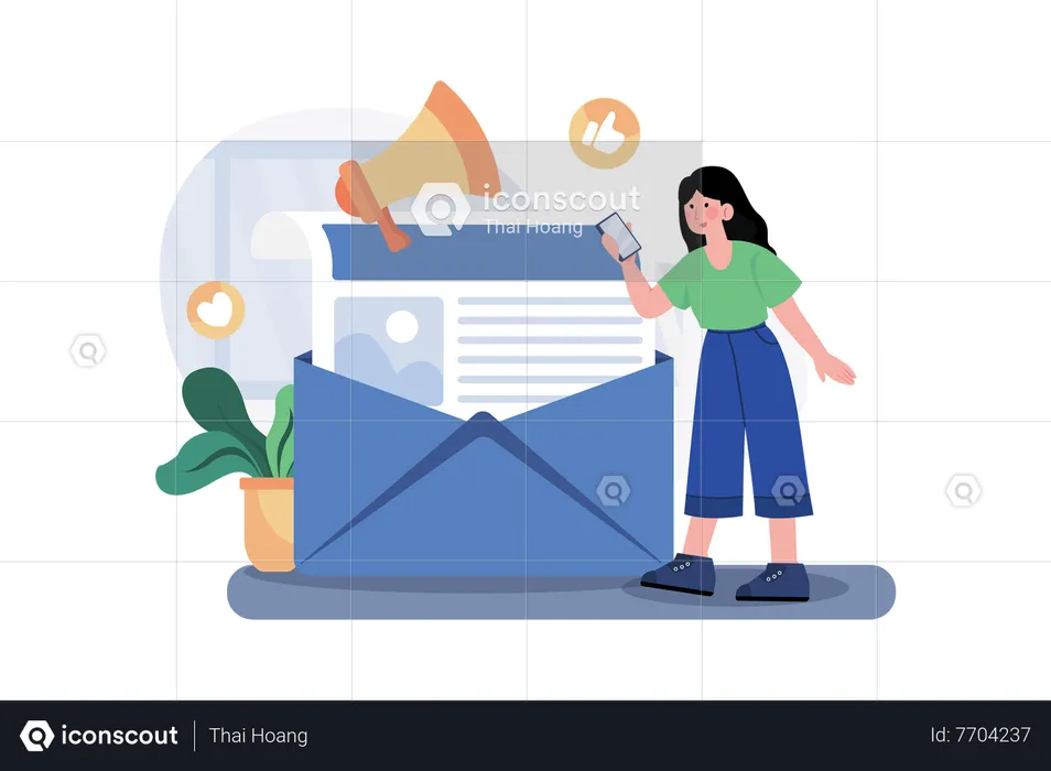 Marketing de email  Ilustração