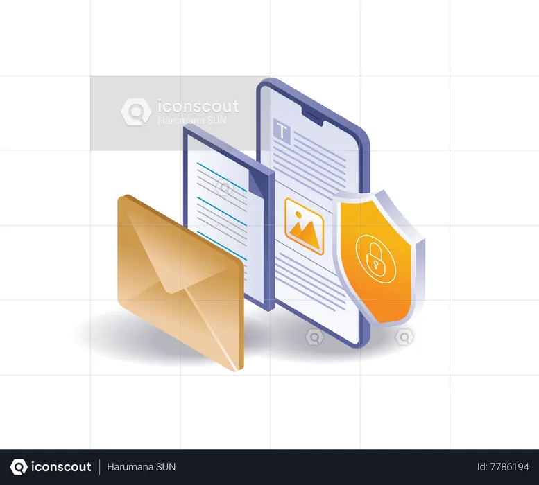 Email marketing data security  Illustration