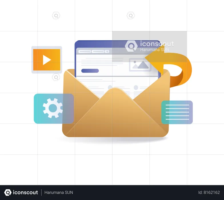 Email marketing data web transactions  Illustration