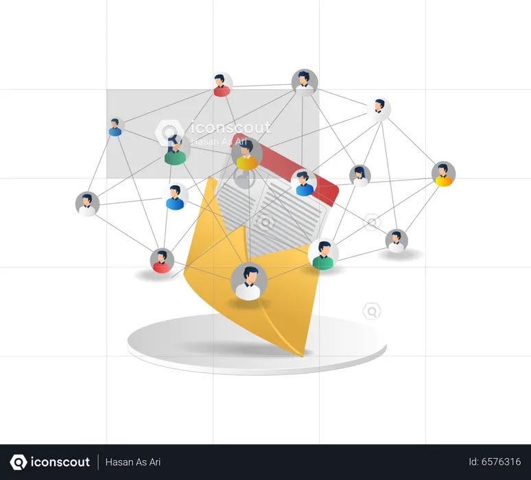 Email marketing team network  Illustration