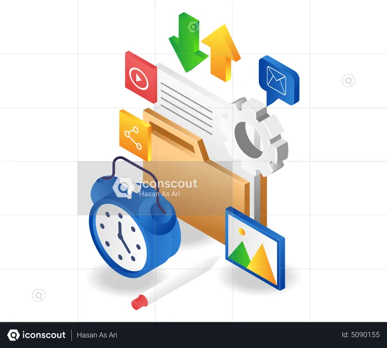 Email marketing timer  Illustration