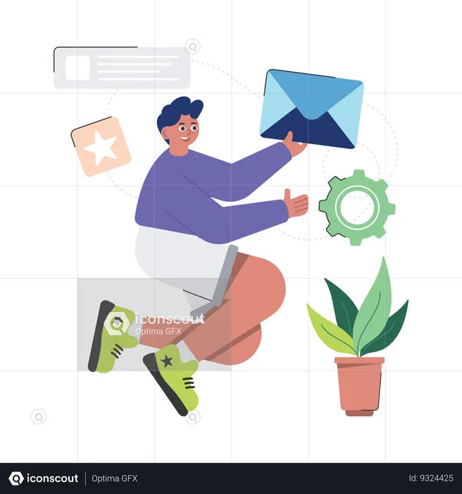 Email Marketing Using Seo  Illustration