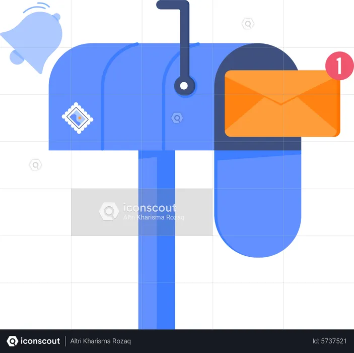Email notification with mailbox and message  Illustration
