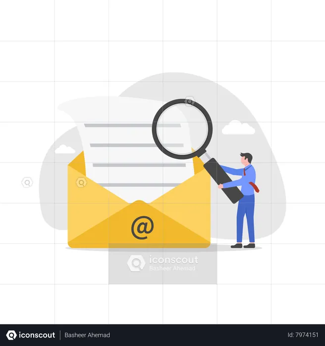 Email scan for cyber security  Illustration