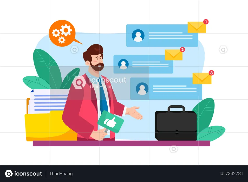 Email service allows users to organize and manage their messages  Illustration