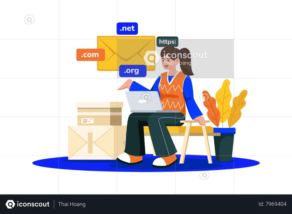 Email service offers customizable domains for businesses  Illustration