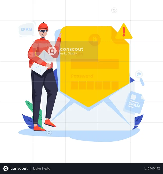 Email spam phishing  Illustration