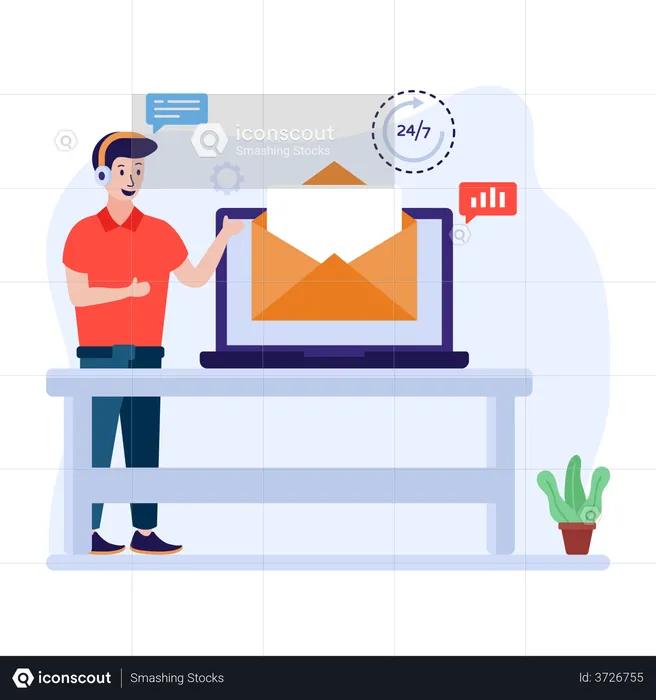 Email Support  Illustration